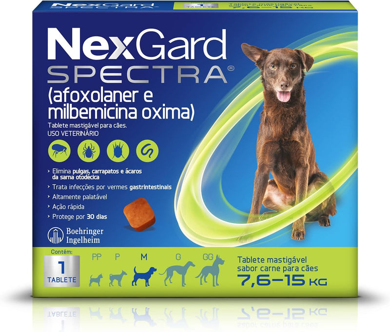 Nexgard Spectra Antipulgas e Carrapatos para Cães - 2 tabletes