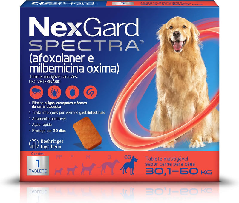 Nexgard Spectra Antipulgas e Carrapatos para Cães - 1 tablete