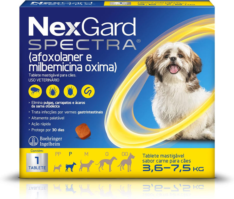 Nexgard Spectra Antipulgas e Carrapatos para Cães - 1 tablete