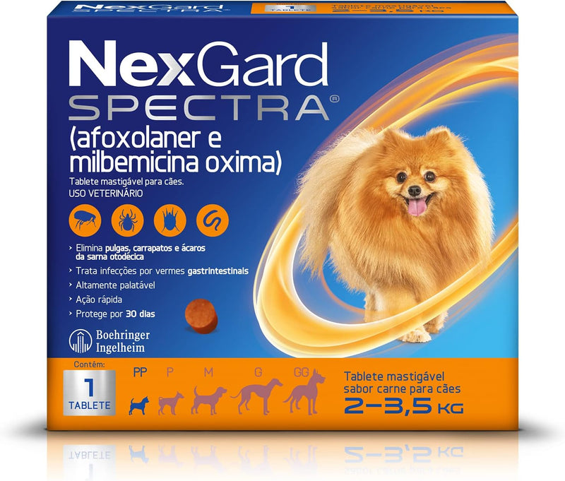 Nexgard Spectra Antipulgas e Carrapatos para Cães - 2 tabletes