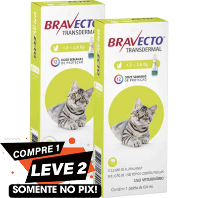 Antipulgas MSD Bravecto Transdermal para Gatos de 1,2 a 2,8 Kg