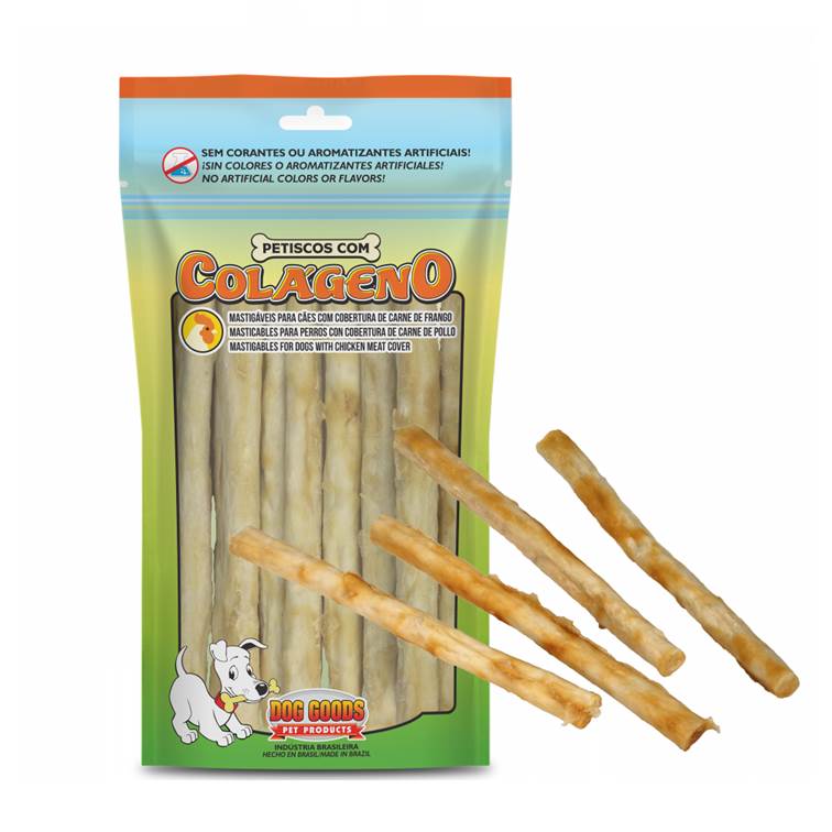 Petisco Natural para Cães Dog Goods Palito Colágeno Roll Mini Frango 100g