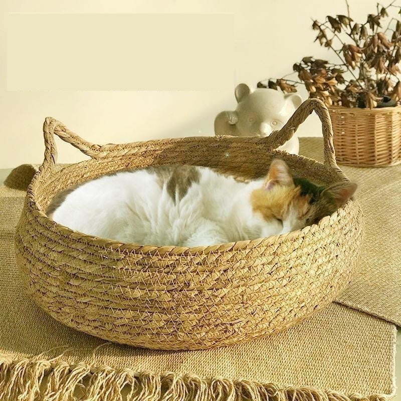 Cama de Bambu Ecológica para Cachorros e Gatos - Eco Bamboo Nest