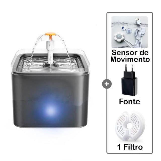 Fonte de Água para Gatos - Sensor de Movimento, Filtro de 4 camadas e LED