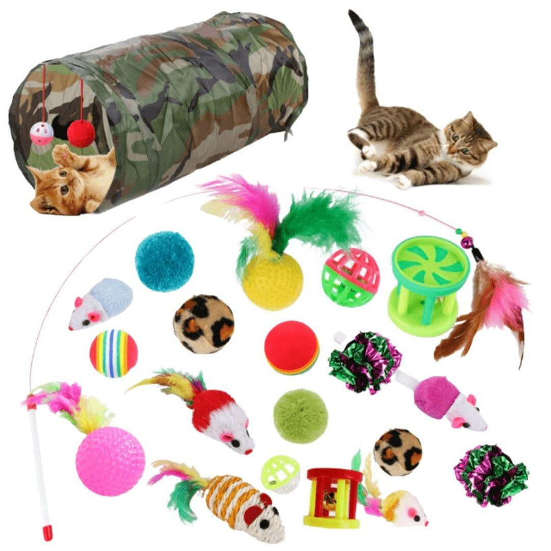 Túnel Interativo com 21 Brinquedos para Gatos